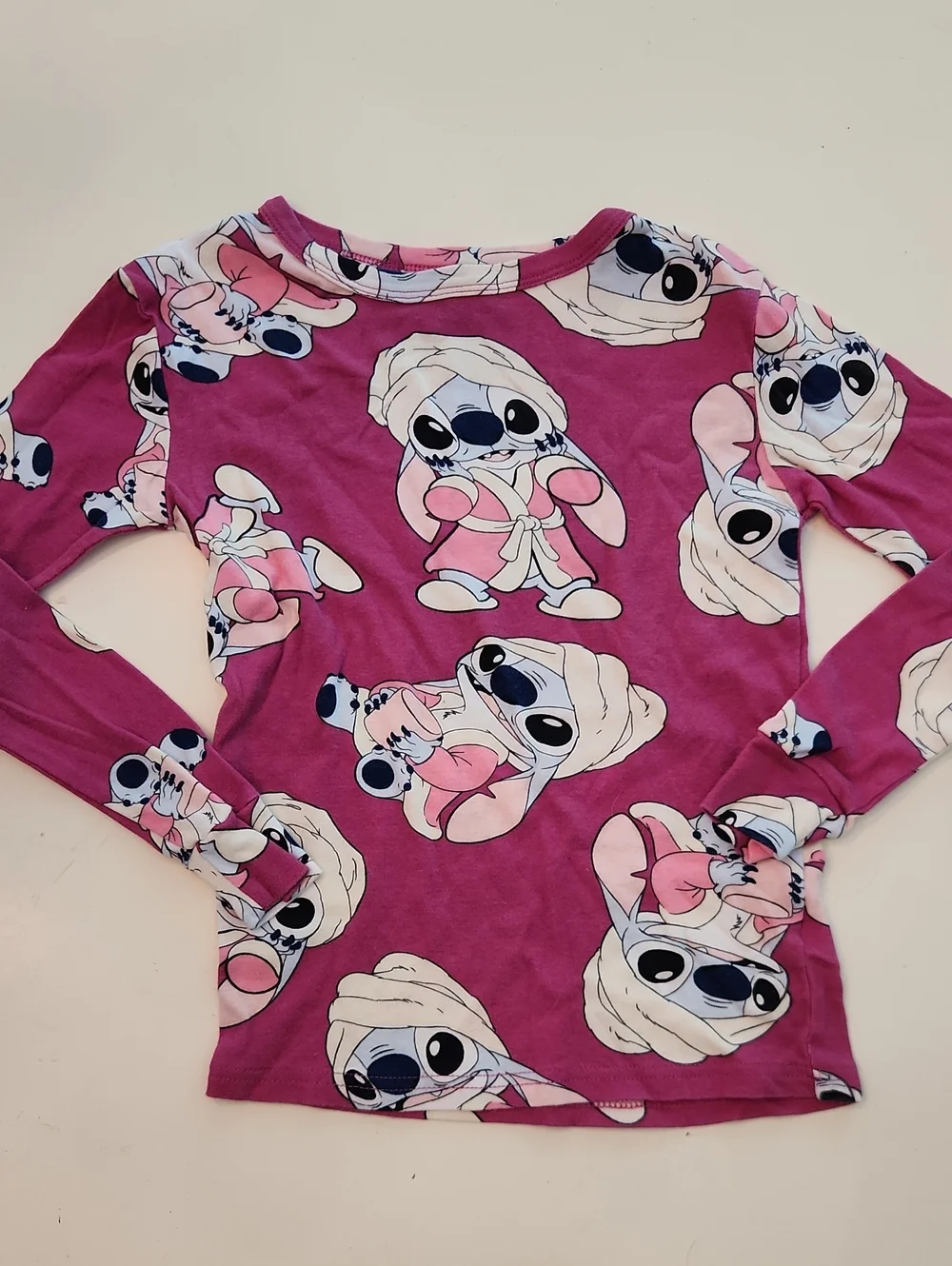 Disney Stitch Pajamas Long Sleeve Top And Pants Size 10